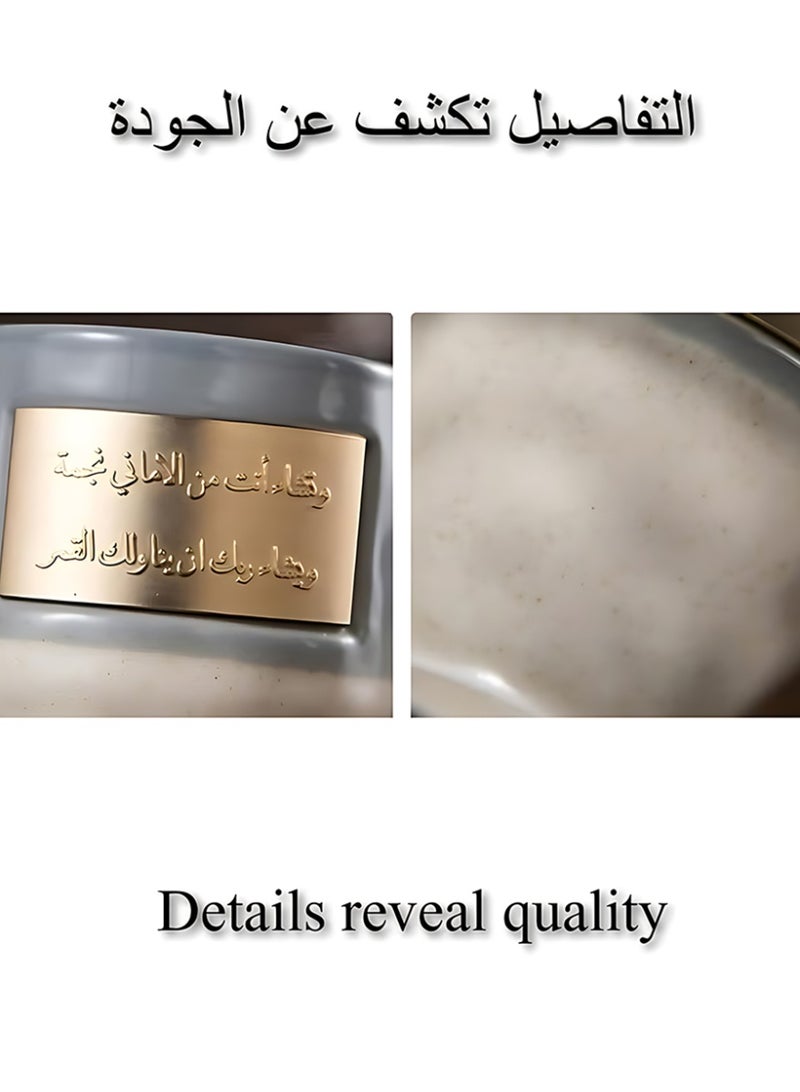 كلافون كوب قهوة سيراميك بتصميم مستوحى من الشرق الأوسط مع لمسة نحاسية، كوب شاي معزول وقابل لإعادة الاستخدام، مناسب للمنزل والهدايا، أحمر - Image 3